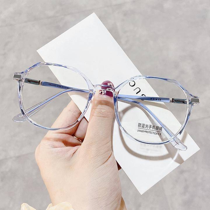 TR2053文艺风不规则配近视TR90眼镜框透色光学架防蓝光素颜个性潮
