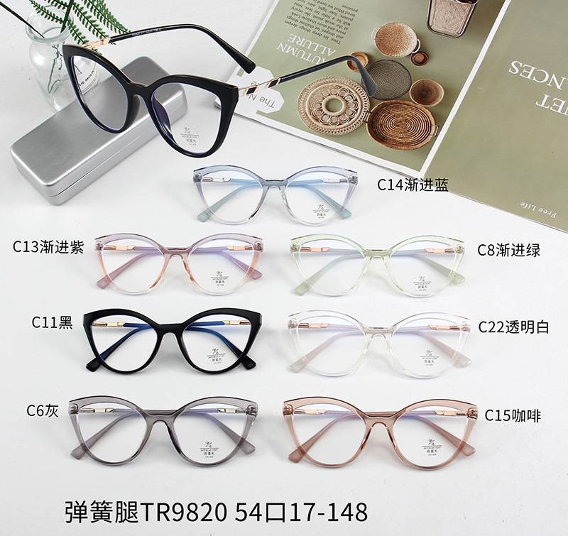 TR9820日系小清新韩版潮流男士防蓝光手机眼镜架多边形平光镜片