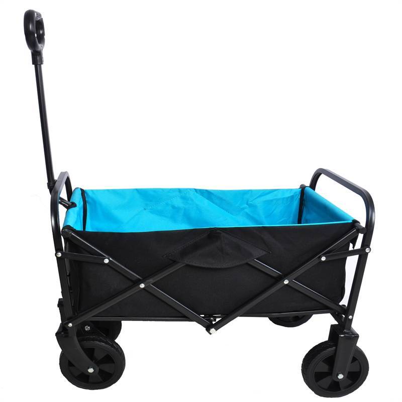 折叠车花园购物沙滩车（黑色+蓝色）