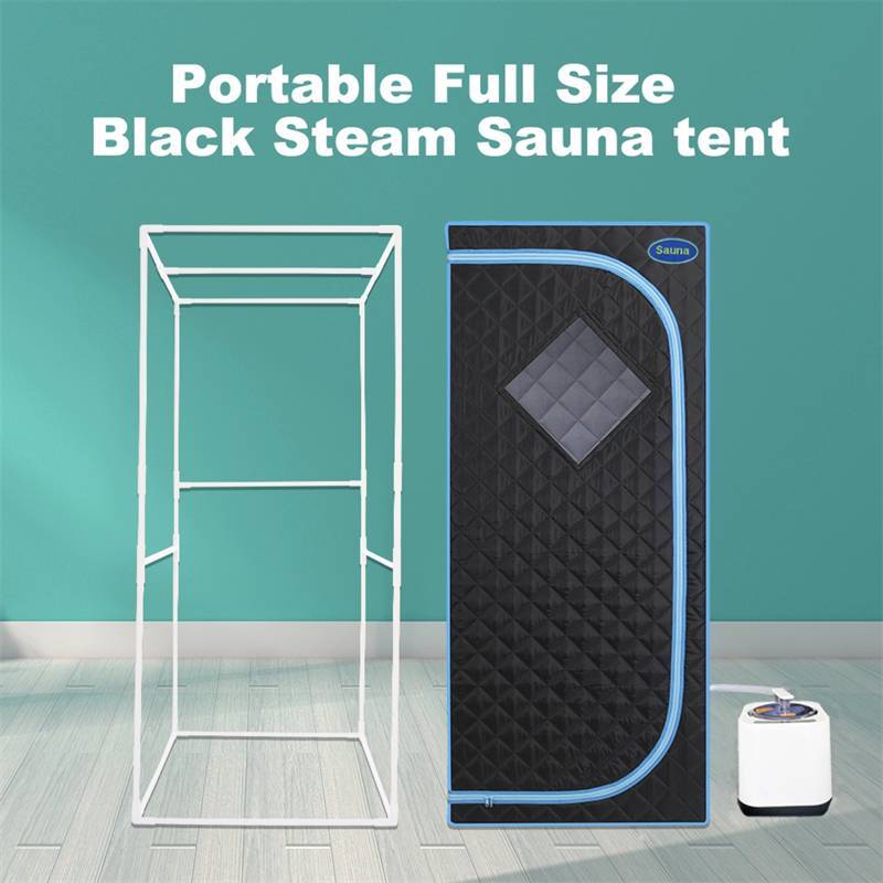 全尺寸便携式黑色蒸汽桑拿帐篷  Full size portable black steam sauna tent