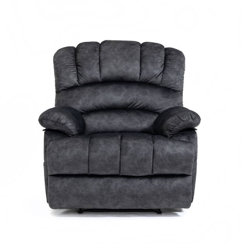 大型布艺手动躺椅，适用于客厅，灰色  Large Manual Recliner Chair in Fabric for Living Room, Gray