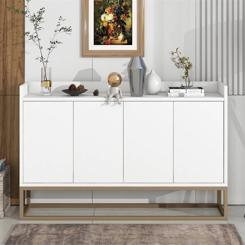TREXM 现代餐边柜自助餐柜带大储物空间，适用于餐厅、入口 - 白色 TREXM Modern Sideboard Buffet Cabinet Large Storage for Dining, Entryway - White 