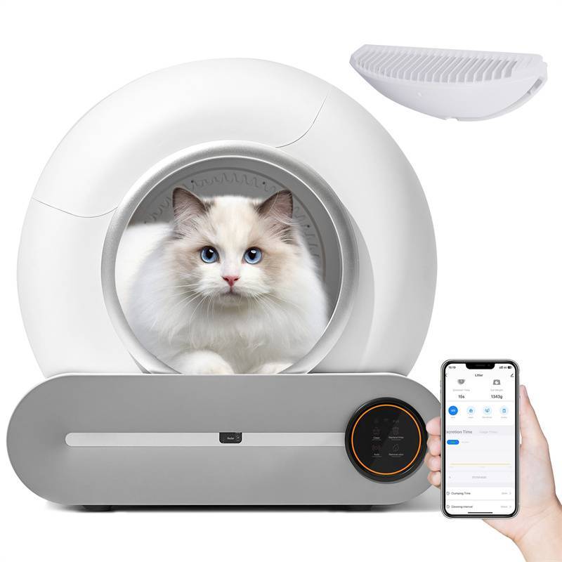 自动清洁猫砂盆，自动铲除和除臭，应用程序控制，2.4G WiFi  Self-Cleaning Cat Litter Box, Auto Scoop & Odor Removal, App Control, 2.4G WiFi