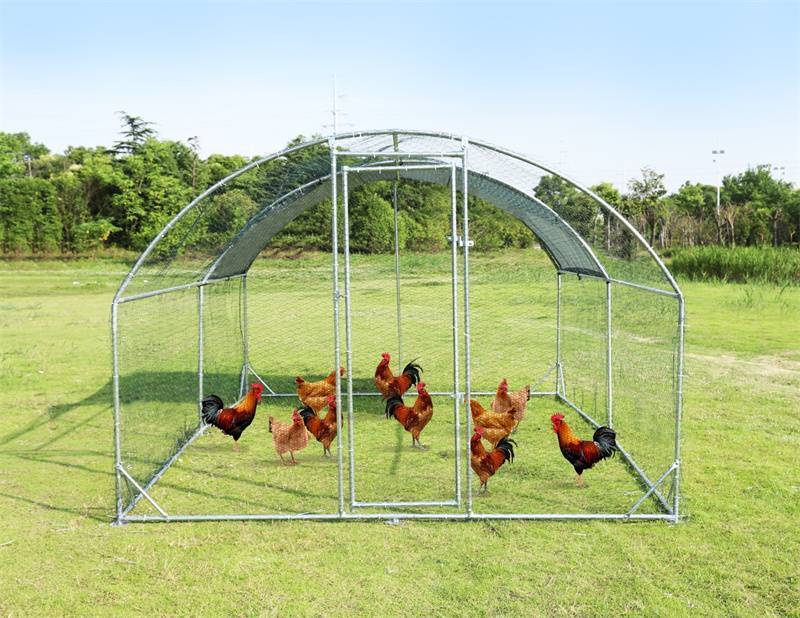 大型金属鸡舍，3 支撑钢、塑料网笼和牛津布  Large Metal Chicken Coop, 3-Support Steel, Plastic Net Cage & Oxford Cloth