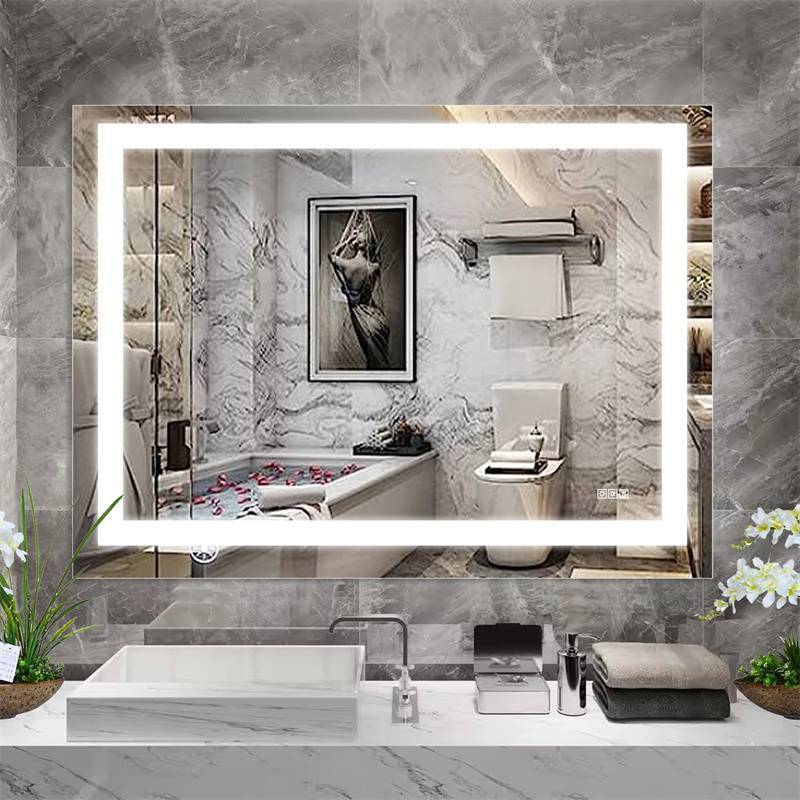 LED 浴室镜 48x36 英寸，带灯、防雾和调光梳妆镜 LED Bathroom Mirror 48x36"" with Lights, Anti-Fog & Dimming Vanity Mirror 