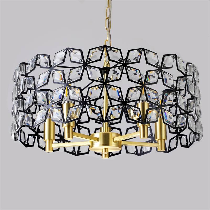 现代水晶吊灯圆形灯豪华家居装饰灯具 Modern Crystal Chandelier Round Lamp Luxury Home Decor Light Fixture