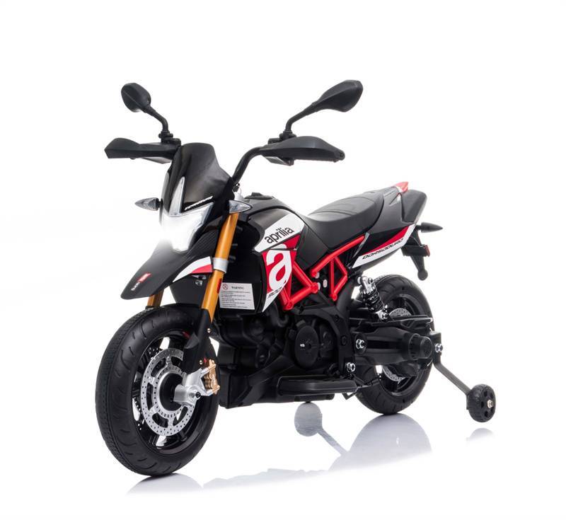 红色授权 Aprilia 12V 电动儿童摩托车，带辅助轮  Red Licensed Aprilia 12V Electric Kids Motorcycle with Training Wheels